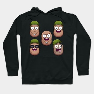 Funny Army Potato Characters Sticker Pack Hoodie